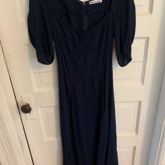 Reformation Matin Dress Navy Size 6, worn only once! - Picture 4 of 6